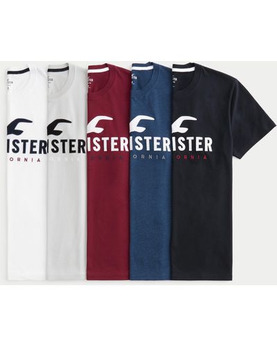 Hollister Logo Graphic Tee 5-pack - Blue