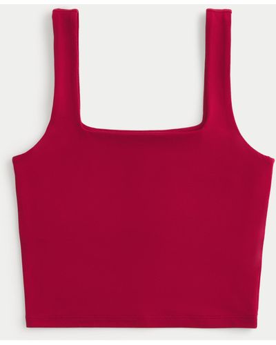 Hollister Soft Stretch Seamless Fabric Square-neck Tank - Red