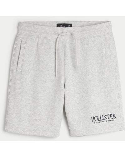Hollister Fleece Logo Graphic Shorts 9" - Grey