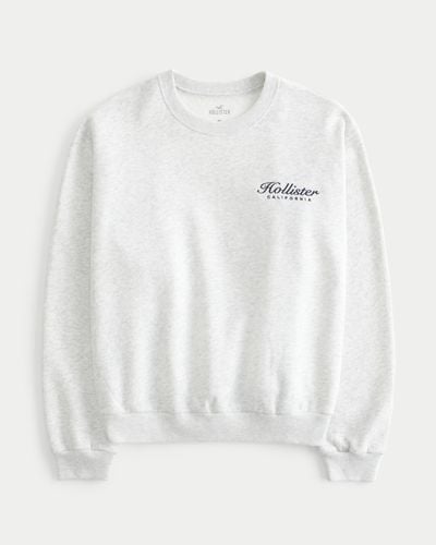 Hollister Lässiges Sweatshirt mit Rundhalsausschnitt - Weiß