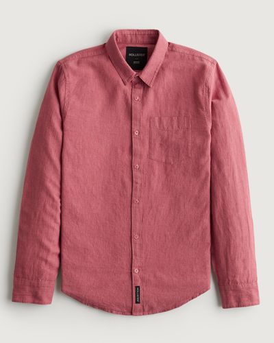Hollister Linen Blend Shirt - Pink
