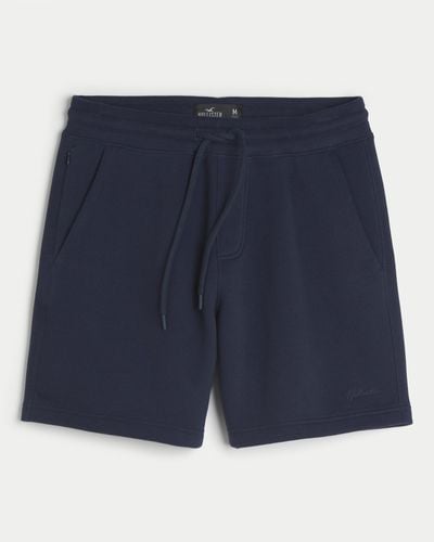 Hollister Fleece Logo Shorts 7" - Blue