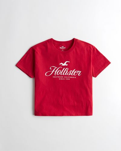 Hollister Easy Print Graphic Logo Tee - Red