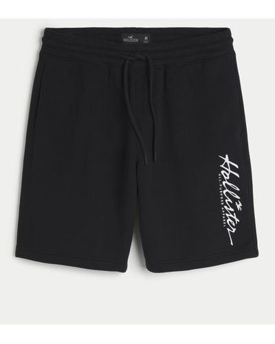 Hollister Fleece-Shorts mit Logografik, 23 cm - Schwarz
