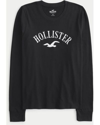 Hollister Long-sleeve Logo Graphic Tee - Black