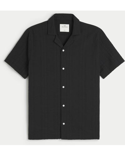 Hollister Short-sleeve Seersucker Shirt - Black