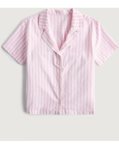 Hollister Gilly Hicks Lightweight Woven Short-sleeve Shirt - Pink