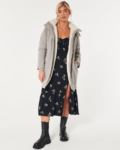 Hollister All-weather Faux Fur-lined Parka - Grey