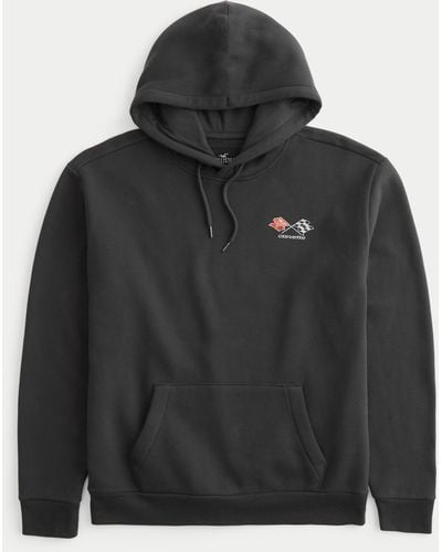 Hollister Relaxed Corvette Graphic Hoodie - Black