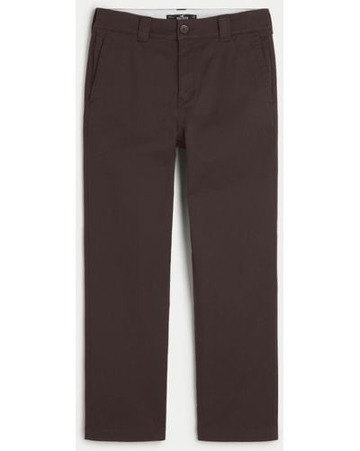 Hollister Straight Chino Trousers - Brown