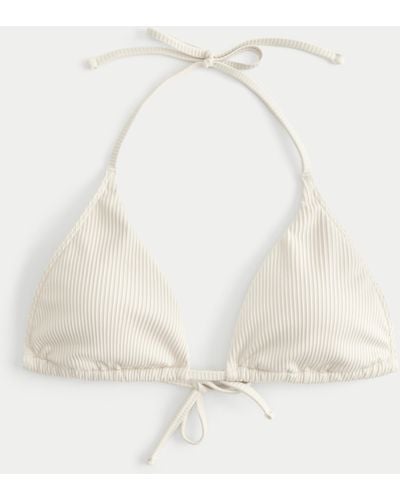 Hollister Geripptes Triangel-Bikinioberteil im Multiway-Design - Weiß