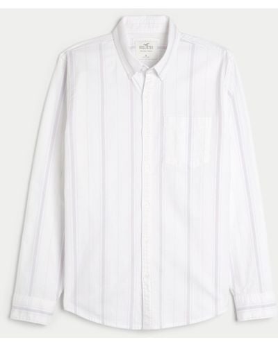 Hollister Langärmliges Oxford-Hemd - Weiß