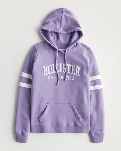 Hollister Easy Logo Graphic Hoodie - Purple