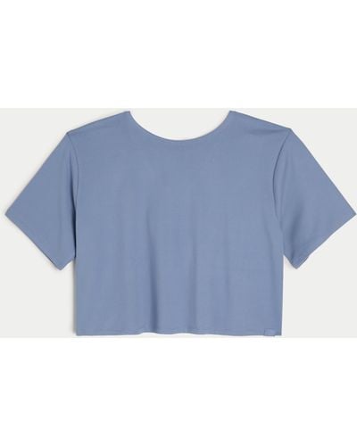 Hollister Gilly Hicks Active wendbares kurzes T-Shirt - Blau