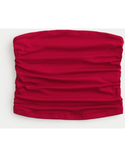 Hollister Ruched Seamless Fabric Tube Top - Red