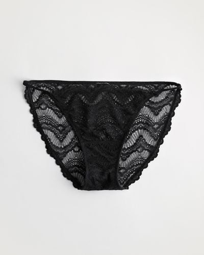 Hollister Gilly Hicks Lace String Bikini Underwear - Black