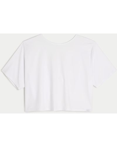 Hollister Gilly Hicks Active wendbares kurzes T-Shirt - Weiß