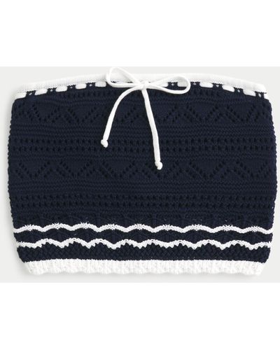 Hollister Crochet-style Tube Top - Blue