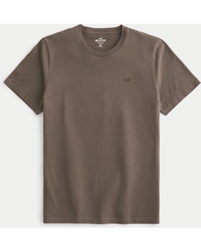 Hollister T-Shirt mit Rundhalsausschnitt und Symbol - Braun