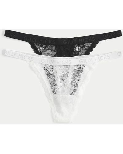 Hollister Gilly Hicks Lace Thong Underwear 2-pack - White