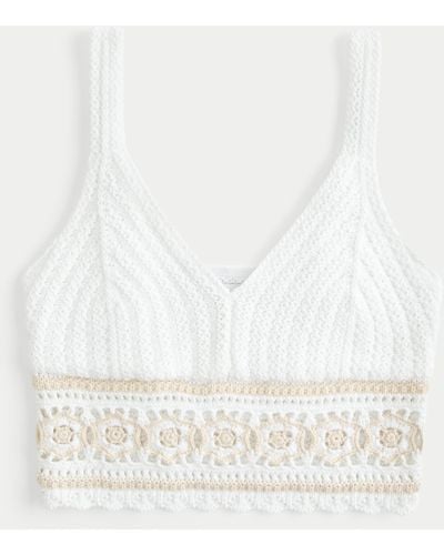 Hollister Crop Crochet-style Bralette - White