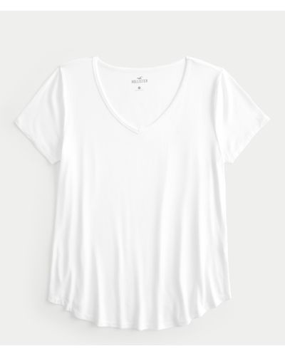 Hollister Easy V-neck Icon T-shirt - White