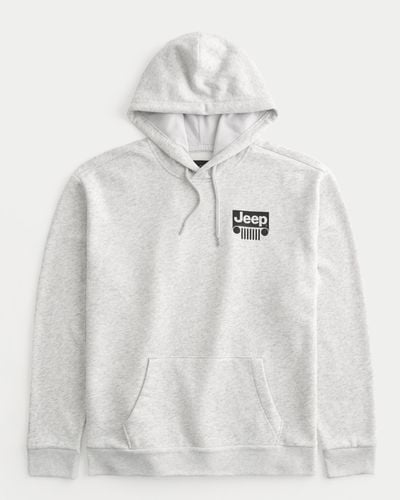 Hollister Relaxed Jeep Graphic Hoodie - Grey