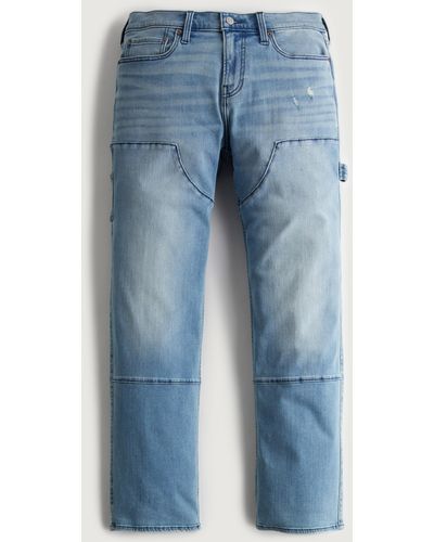 Hollister Medium Wash Vintage Loose Carpenter Jeans - Blue
