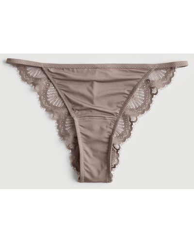 Hollister Gilly Hicks Micro Lace Trim Cheeky - Natural