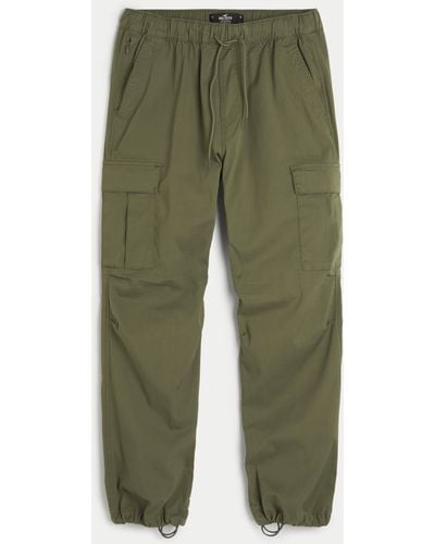 Hollister Loose Cargo Parachute Trousers - Green