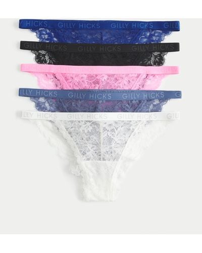 Hollister Gilly Hicks Lace Cheeky Underwear 5-pack - Blue