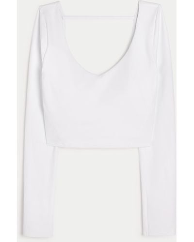Hollister Gilly Hicks Active Recharge Long-sleeve V-neck Top - White
