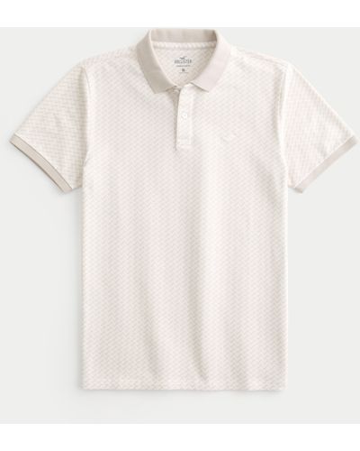 Hollister Geo Pattern Icon Polo - White