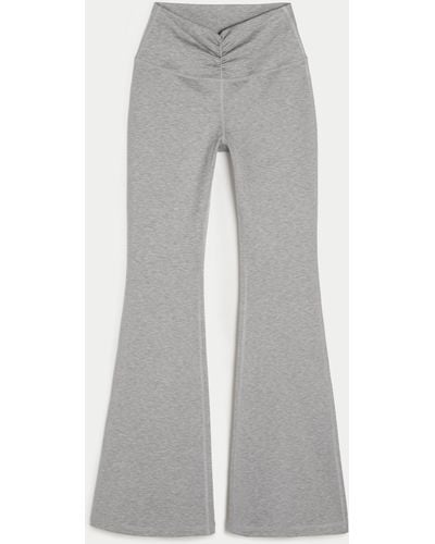 Hollister Gilly Hicks Active Recharge Ruched Waist High-rise Flare Leggings - Grey