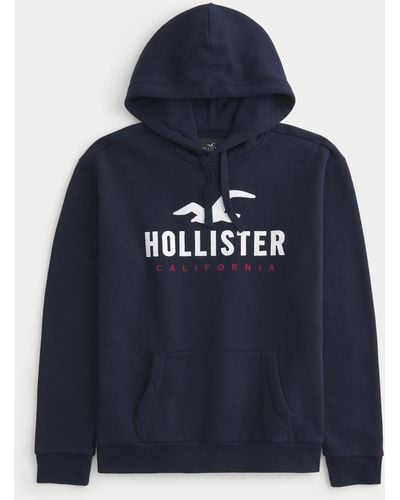 Hollister Hoodie mit Logografik - Blau