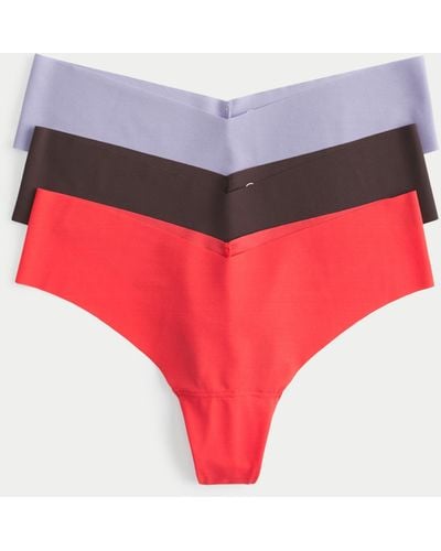 Hollister Gilly Hicks No-show Thong Underwear 3-pack - Red