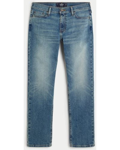 Hollister Slim Straight Jeans in mittlerer Waschung - Blau