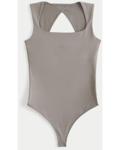 Hollister Soft Stretch Seamless Fabric Open Back Bodysuit - Brown