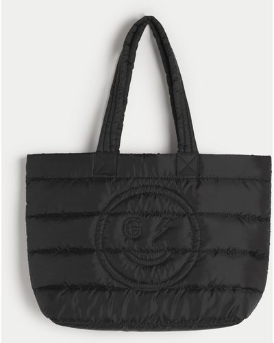 Hollister Gilly Hicks Puffer Logo Tote - Black