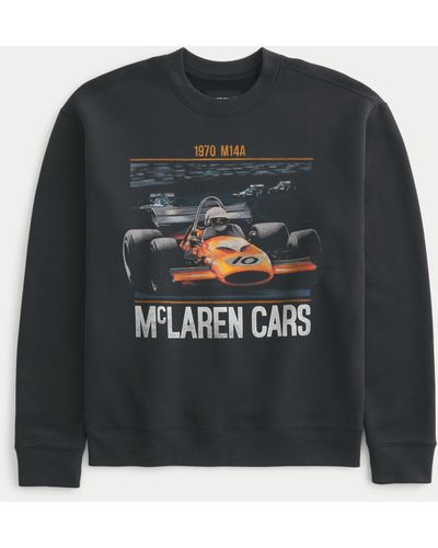 Hollister Sweatshirt mit McLaren-Grafik und Rundhalsausschnitt - Schwarz