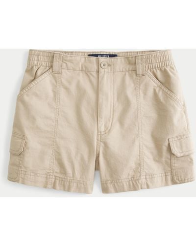 Hollister Ultra High-rise Cargo Mom Shorts - Natural