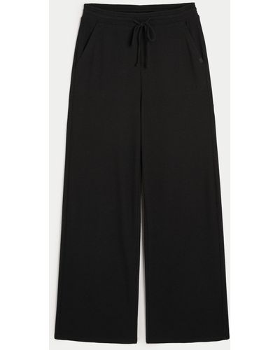 Hollister Gilly Hicks Waffle Wide-leg Trousers - Black