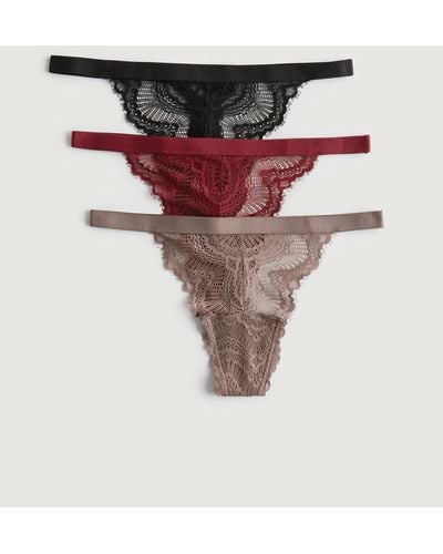 Hollister Gilly Hicks Lace String Thong Underwear 3-pack - Multicolour