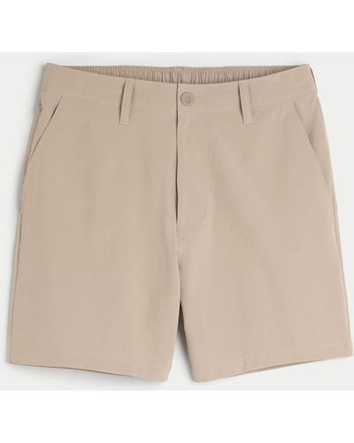 Hollister Flex-waist Hybrid Shorts 7" - Natural