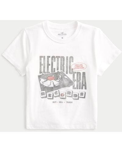 Hollister Electric Era Graphic Baby Tee - White