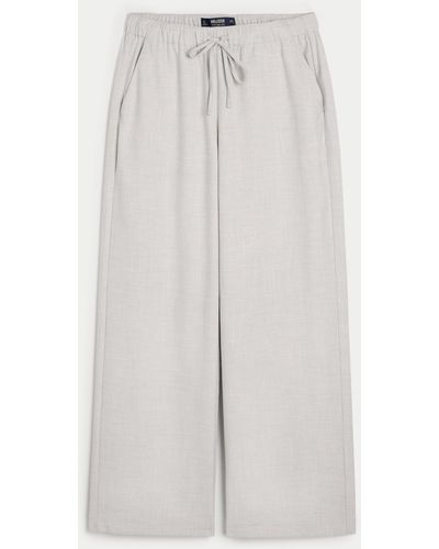 Hollister Adjustable Rise Pull-on Wide-leg Trousers - White