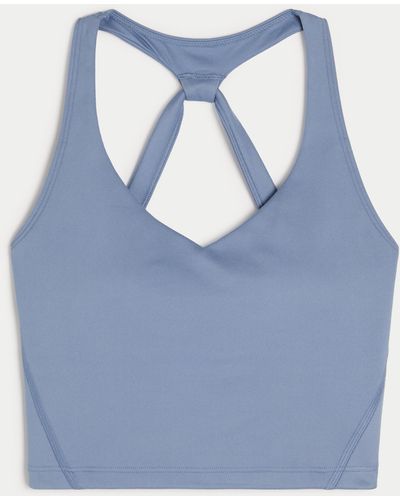 Hollister Gilly Hicks Active Recharge Strappy Back Plunge Tank - Blue