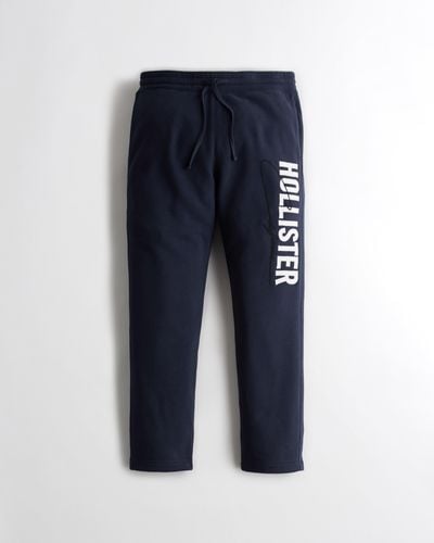 Hollister Embroidered Logo Graphic Joggers - Blue