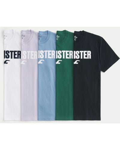 Hollister Lässiges Tee mit Logografik, 5er-Pack - Grün