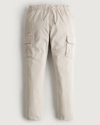 Hollister Slim Cargo Pull-on Trousers - Natural